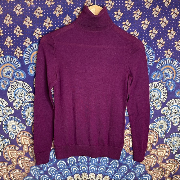 100% Merino Wool maroon turtleneck - Picture 1 of 10